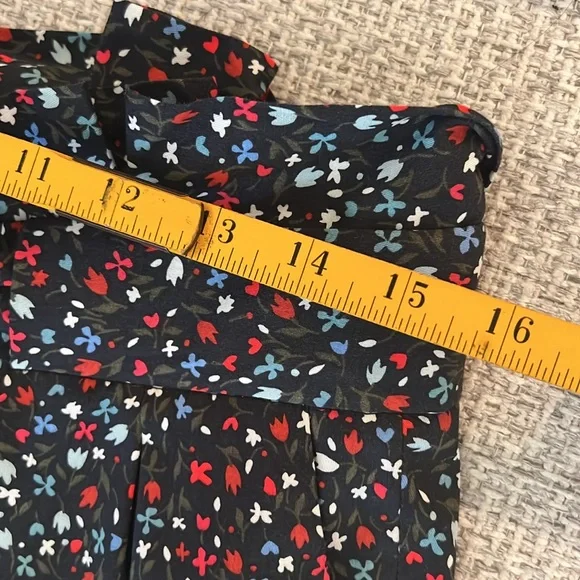 ZARA BASiC Floral Paperbag Belted Ankle Pants - Picture 6 of 10